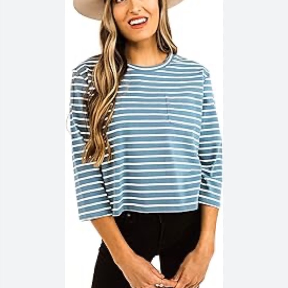 Roolee Linen Stripped Top - Picture 2 of 6